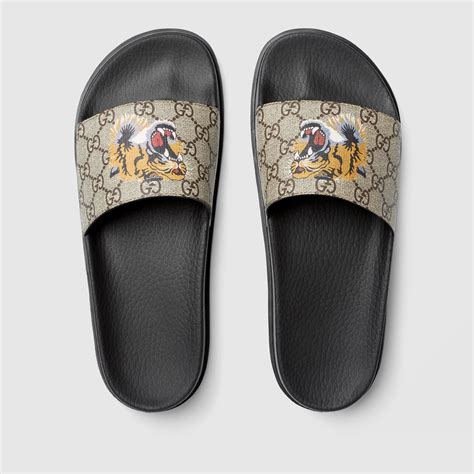 fake tiger gucci slides|gucci tiger slides men's.